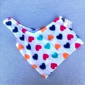 Lazy Hype One Shoulder Asymmetrical Alice Bra Crop Top Hearts Small NWT